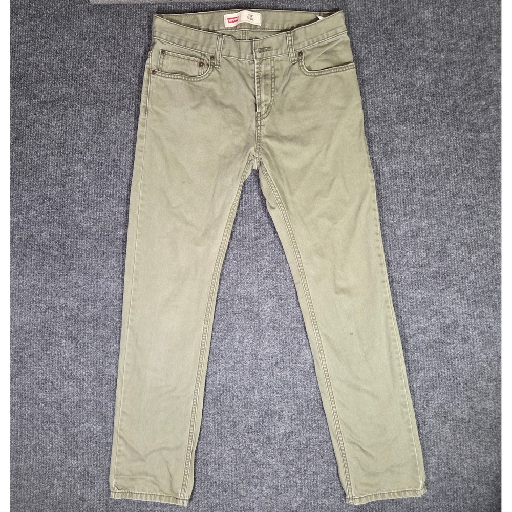 Levis 511 Slim Fit Pants Mens 29x30 Olive Green Khaki Drab 5-Pocket Casual